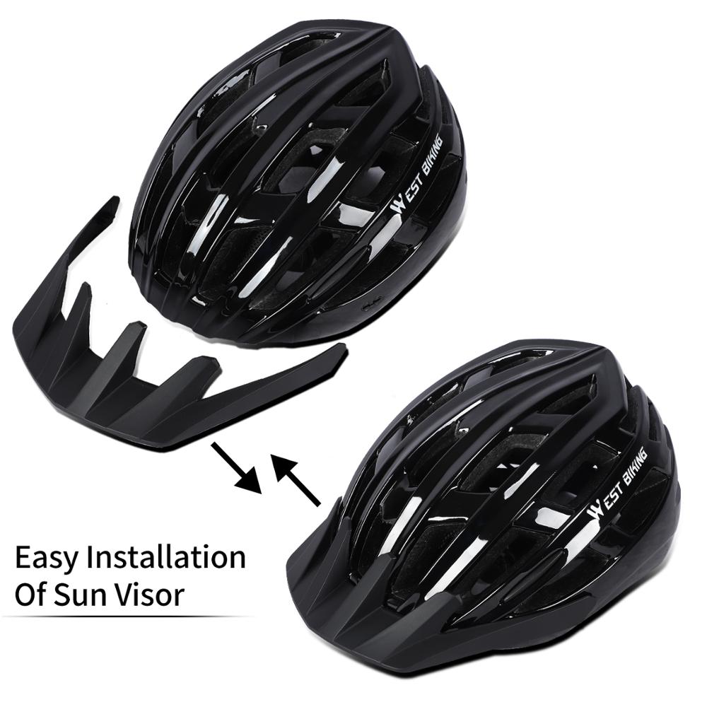 WEST BIKING Cycling Helmet Ultralight Adjustable Safety Cap MTB Mountain Road Bicycle Electric Bike MTB Men Women Helmet