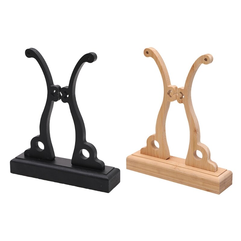 Chinese Hand Fan Stand Wood Sturdy Round Fan Display Base Decorative Stand Handy Fan Display Holder Round Hand Fan Storage Home