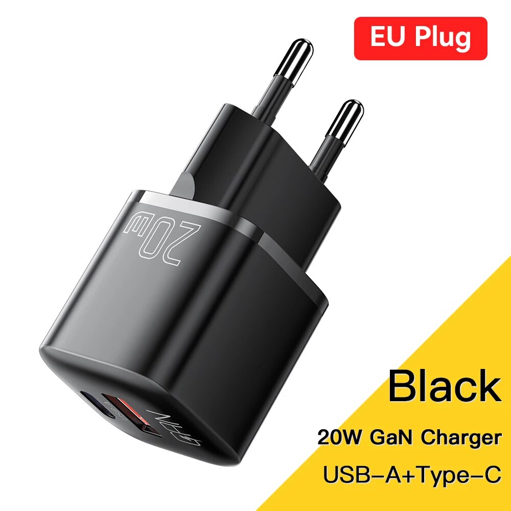 Essager 20W GaN USB tipo C cargador PD carga rápida teléfono QC 3,0 cargadores rápidos para iPhone 14 13 12 11 Pro Max Mini iPad carga: IL