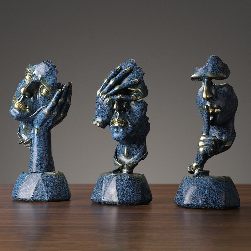 Europæisk sort harpiks tænker skulptur miniature model figurer kunsthåndværk ornamenter boligindretning tilbehør fødselsdag