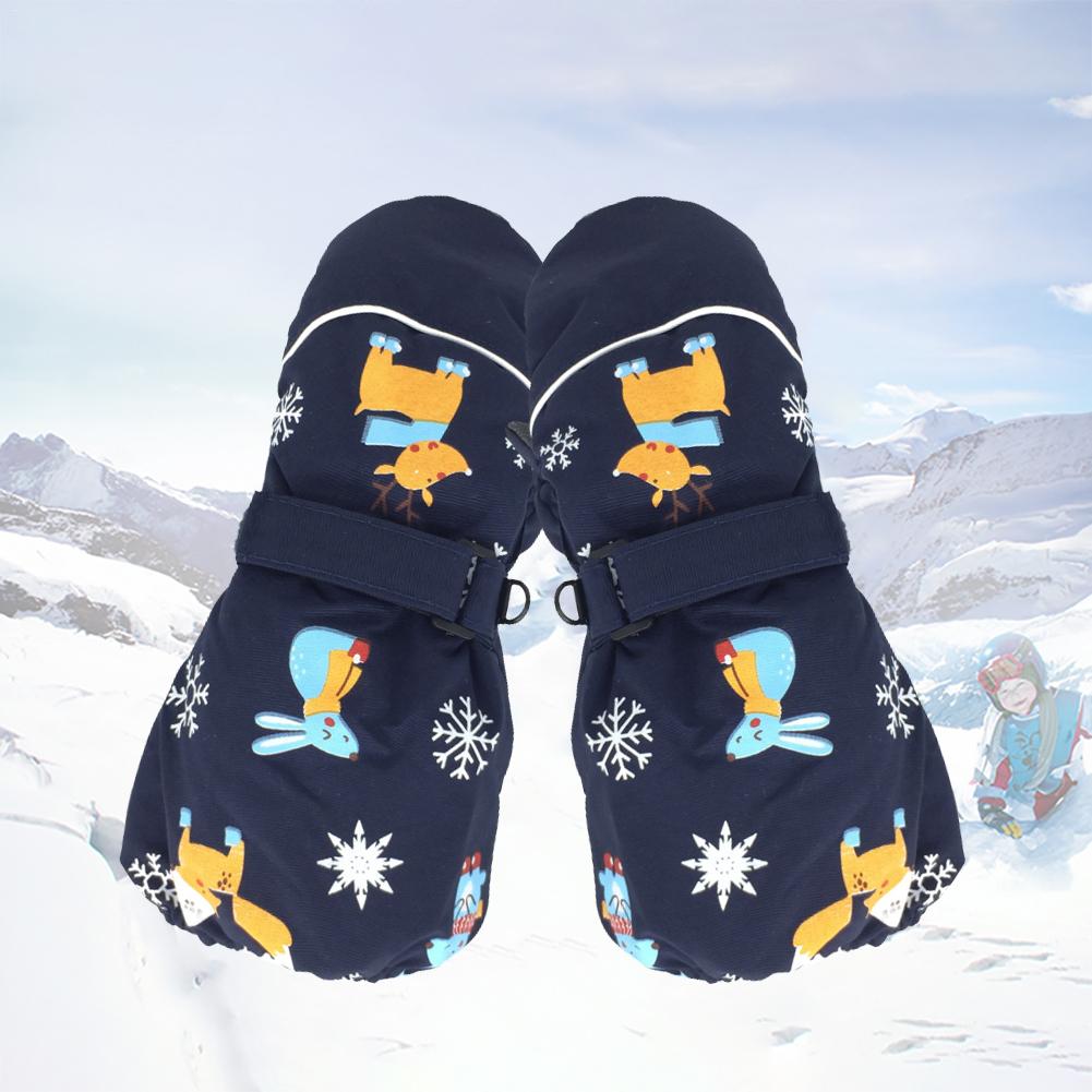 Enfants gants de Ski coupe-vent et imperméable à l'eau trois couches gants chauds hiver essentiel gants chauds mignon wapiti