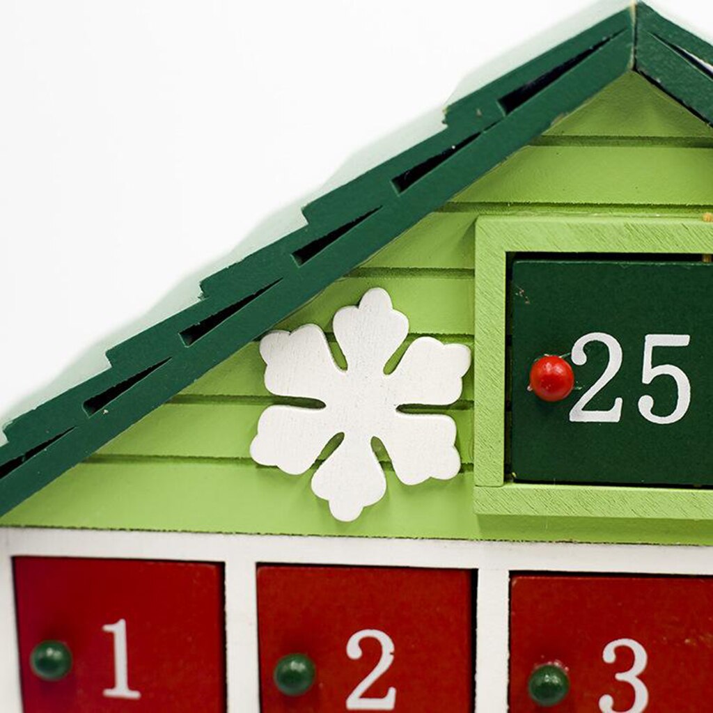 Advent Calendar from 24 Day Wooden Christmas Calendar with 25 Drawers, Premium Décor, Wood with Painted Details