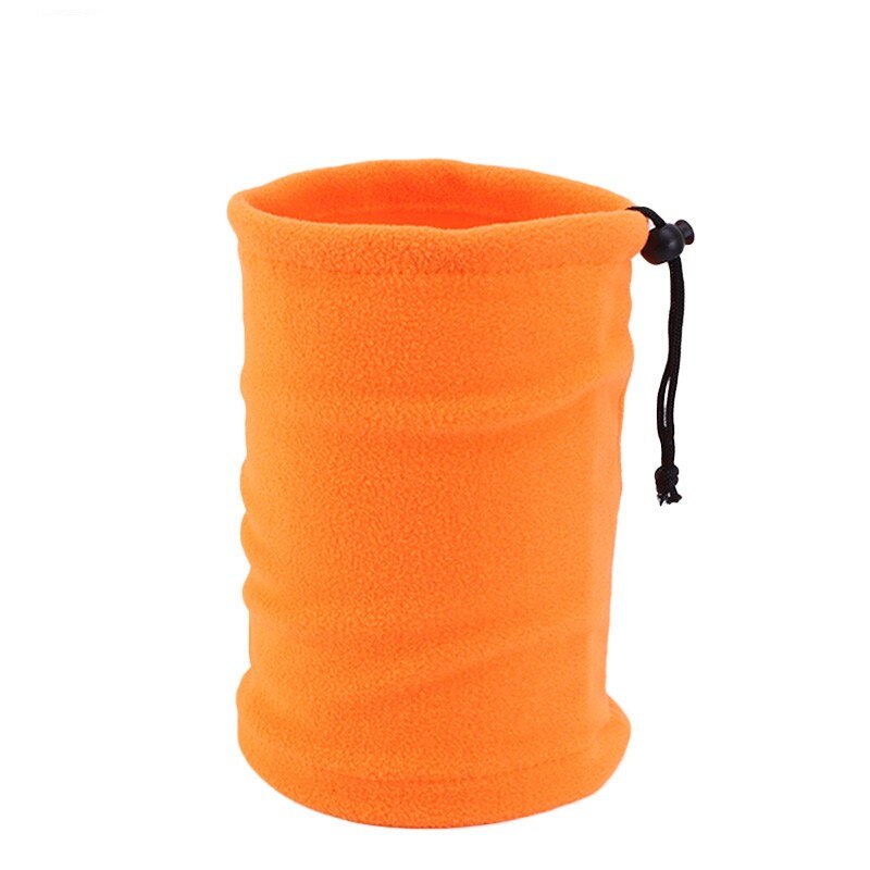 1PCS Kids Girls/Boy Polar Fleece Thickened NECK WARMER Scarf Tube Style Adjustable Face Cover Veil Camping Skiing Cap Headwear: Orange