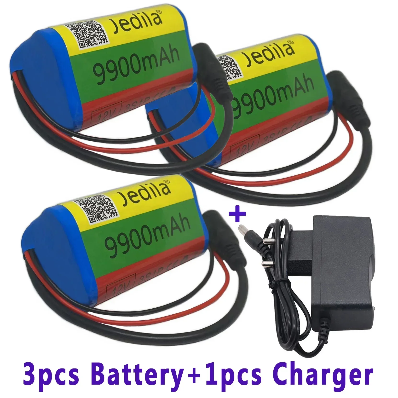 .12V.9900 mAh.3S1P.Batterie Au Lithium.18650.Batterie Au Lithium Pack Protection Conseil Rechargeable.1A Chargeur.: Gold