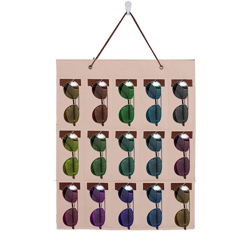 Practical Glasses Organizer Storage Wall Hanging Bag Sunglasses Eyeglass Container Hanging Pouch: style 1