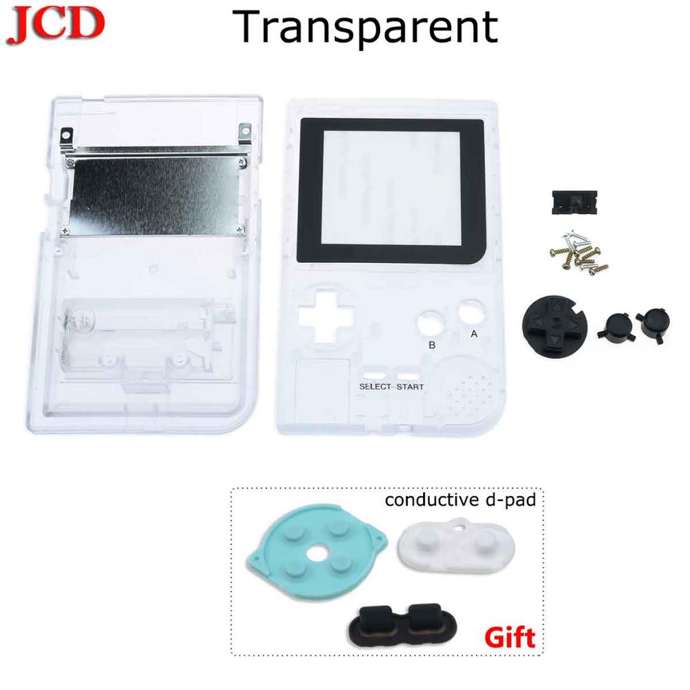 JCD Full Case Cover Housing Shell Replacement for Gameboy Pocket Game Console for GBP Case with Buttons conductive d-pad: No10 Transparent