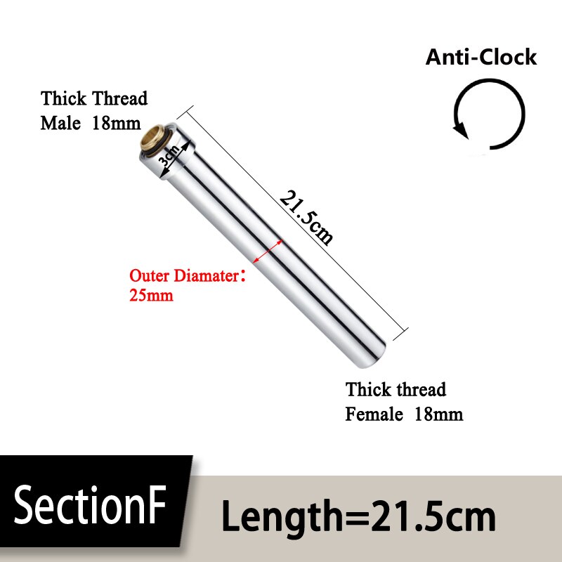 24mm/22mm/20mm 30/40cm Kupfer Überzug/Schwarz Dusche Verlängerung Stange ohne gewinde erhöaufgehängt dusche rohr verlängern Verlängerung rohr: F-Länge21.5cm