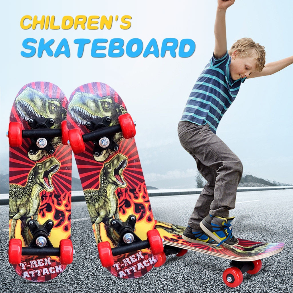 Skateboards completos de dibujos animados para niños y niñas, patineta de estilo libre, con placa deslizante