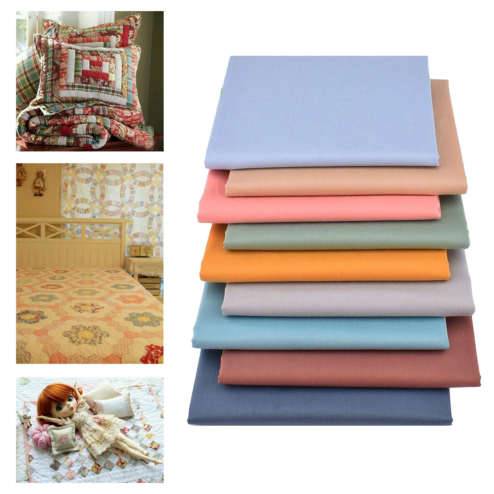 9Pcs 100% Katoen Pleinen Bundels Decortive Voor Diy Naaien Katoenen Doek Quilten Patchwork Materiaal 25x25cm