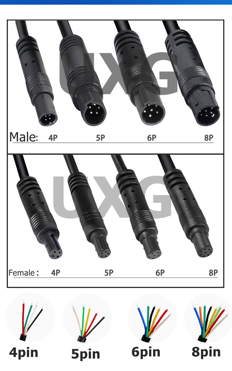 4pin 5pin 6pin 8pin Male To Female Extension Connector Cables Cord for Car DVR Camera HD Monitor Vehicle Rear View Camera Wire