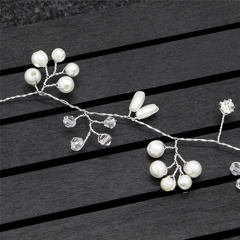1 Uds. De diademas Vintage con perlas y hojas para novia, tocados para novia, tocado para el pelo de dama de honor