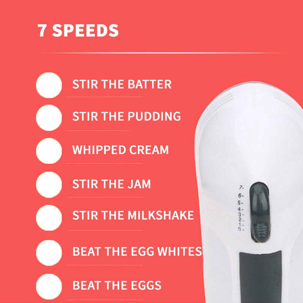 Mini batidora eléctrica de alimentos, 7 velocidades multifuncional con Control de procesador de alimentos, herramientas manuales de cocina