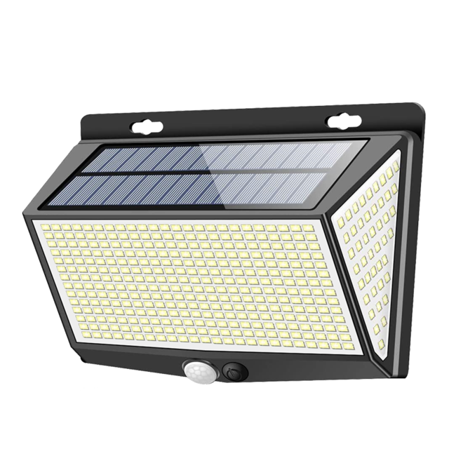LITOM-Luz LED Solar para exteriores, luz resistente al agua IP65, con Sensor de movimiento PIR, gran angular de 468 °, tres modos de luz, para jardín, 270: 1 Pack