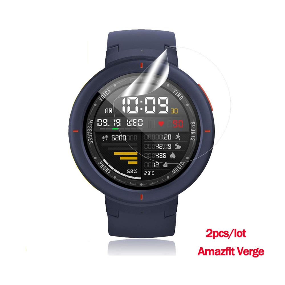2 pçs tpu macio protetor de tela clara guarda para xiaomi huami amazfit bip gts gtr 42 /47 ritmo assista película protetora capa completa: For amazfit Verge