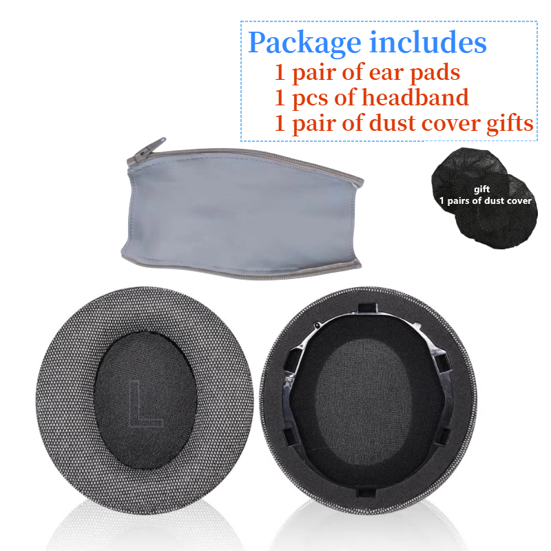 Almohadillas para los oídos Anker Soundcore Life Q10 Q20 Q30 Q35 auriculares de repuesto cojín de espuma suave almohadilla de esponja orejeras de cuero: Gris claro