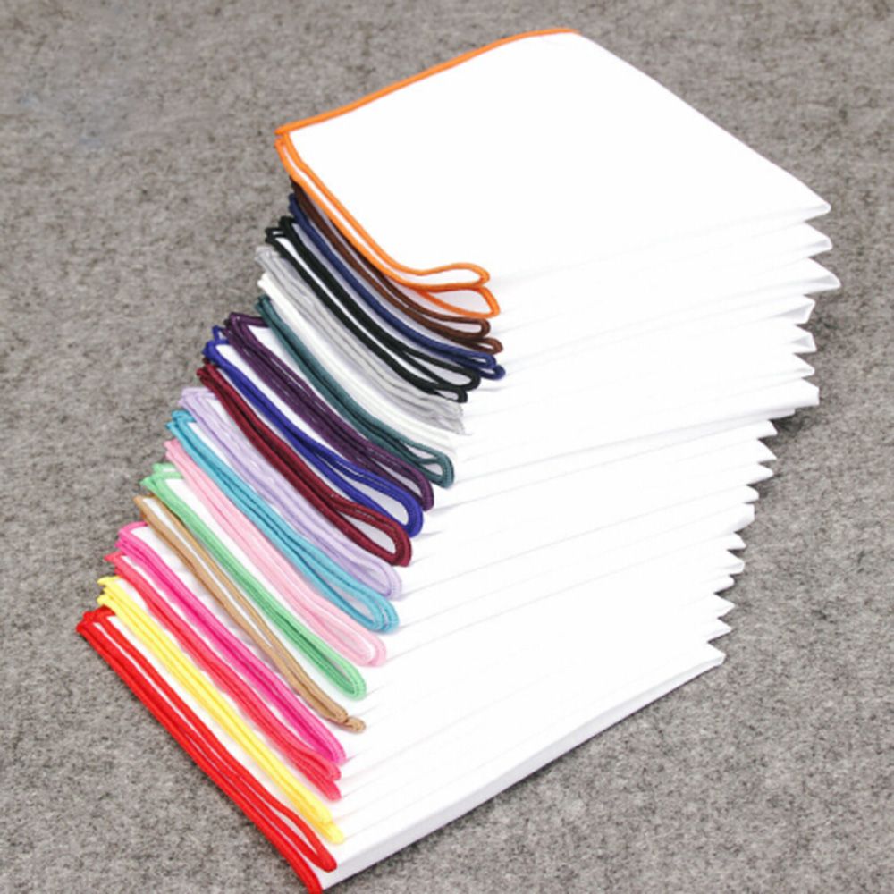 Vallitsevat nenäliinat tasku puuvilla valkoiset nenäliinat häihin rento yksivärinen tasku neliömäinen pyyhe 23*23cm hanky