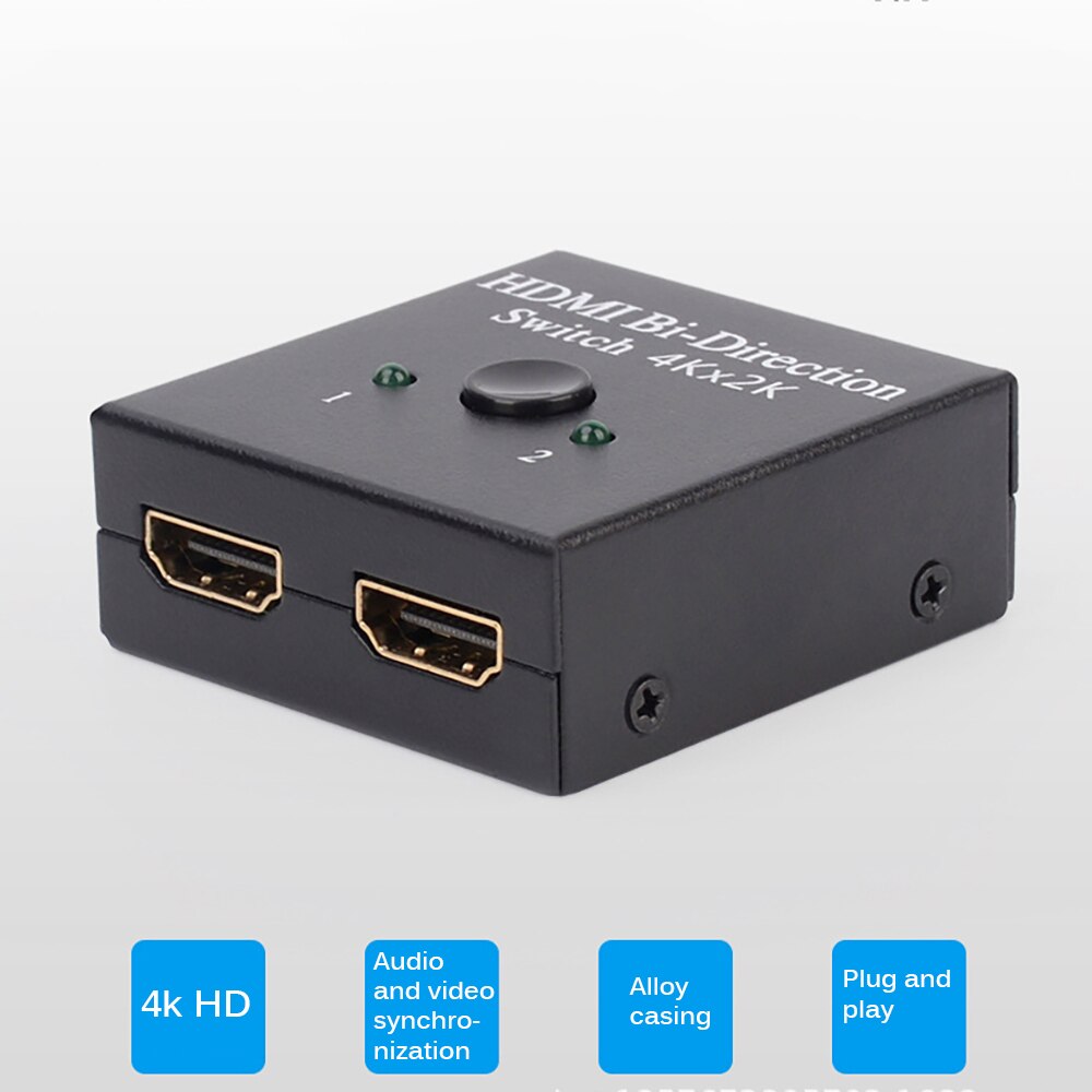 2 ingang 1 Uitgang HDMI Switch Bidirectionele HDMI Splitter Ondersteunt 4 K 2 K 3D 1080 P HD Plug En voor Xbox PS4 PS3 Blu-Ray Speler