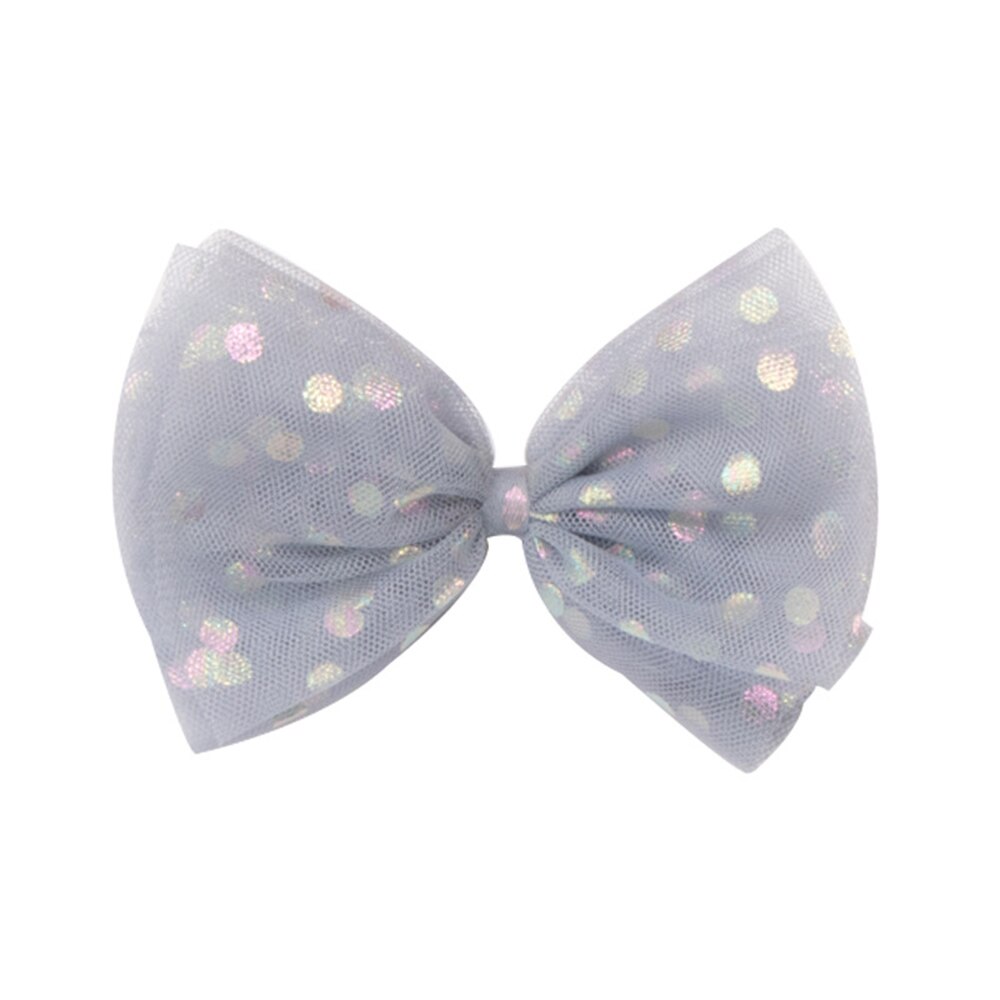 Lazos de hilo de lentejuelas para niñas pequeñas, horquillas de Organza hechas a mano con Clips, tocado de Boutique para niñas, accesorios para el cabello: D