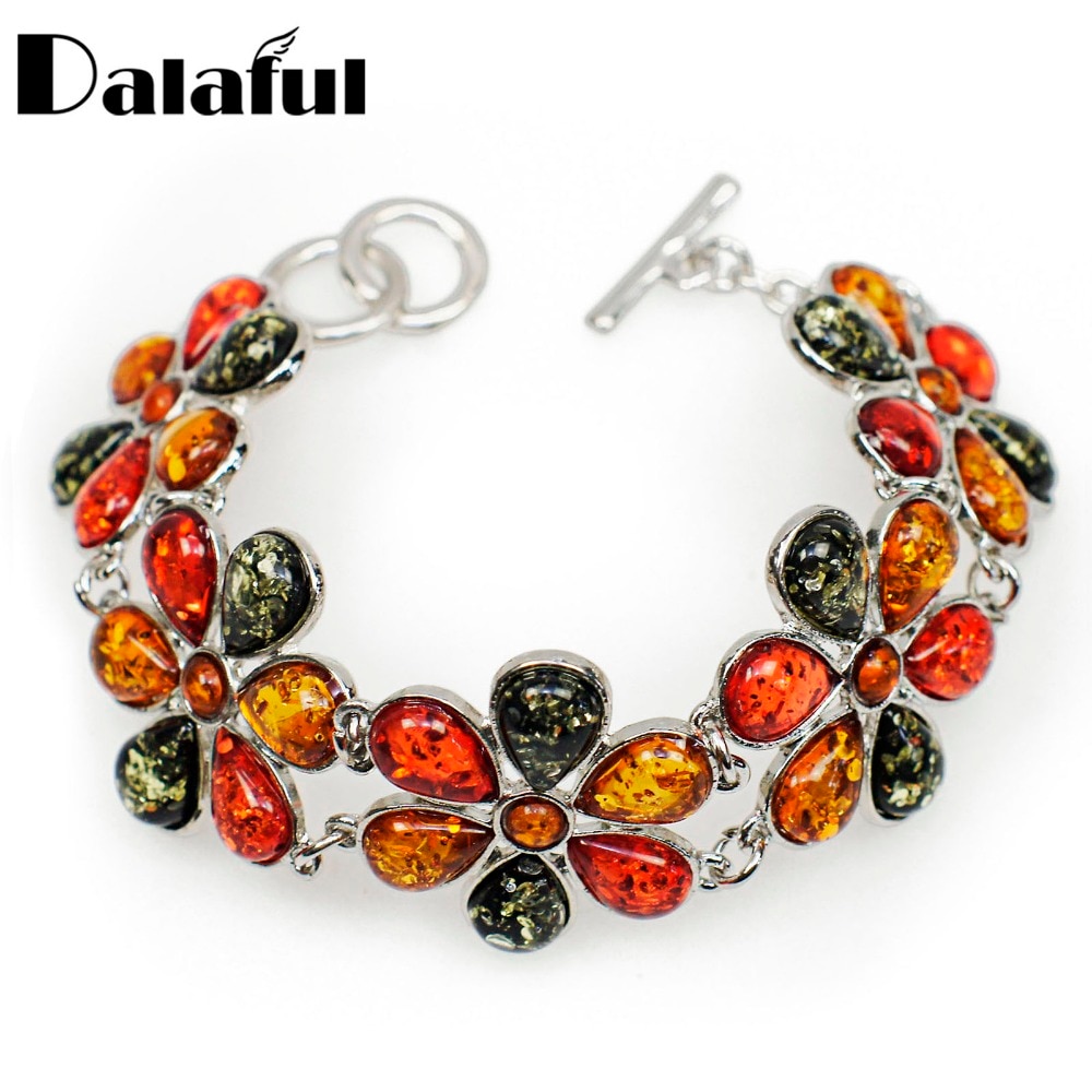 chaude belle fleur baltique créé miel multicolore lien femmes Bracelet de mariage Bracelet L80401