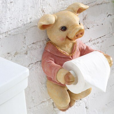 Grijze Hond Toiletrolhouder Wc Hygiëne Hars Lade Gratis Punch Hand Tissue Doos Huishoudelijke Papieren Handdoek Houder Reel Spool apparaat: 6