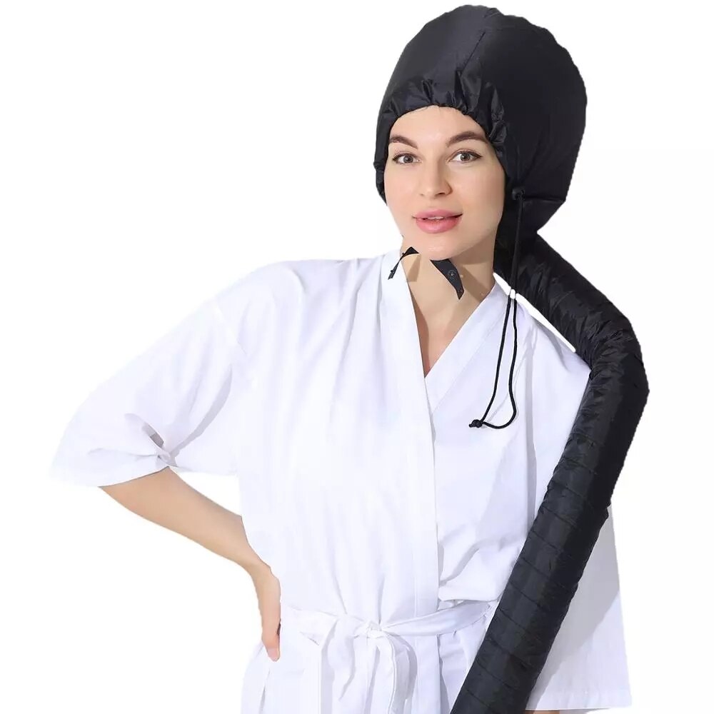Secador de pelo para peluquería, gorro de enfermería para barbería, gorro de vapor para secado permanente, herramienta de peluquería, calefacción, aire: Black