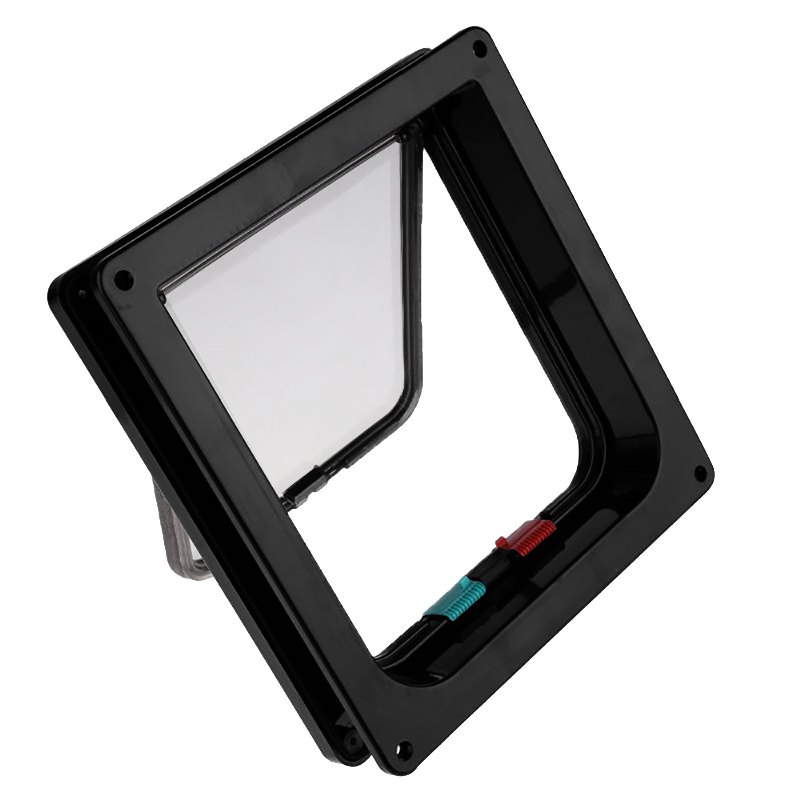 40 # chien maison porte chien porte Abs matériel plastique porte ouverture Installation Push-pull visuellement Transparent portes rampes: Black  / XL