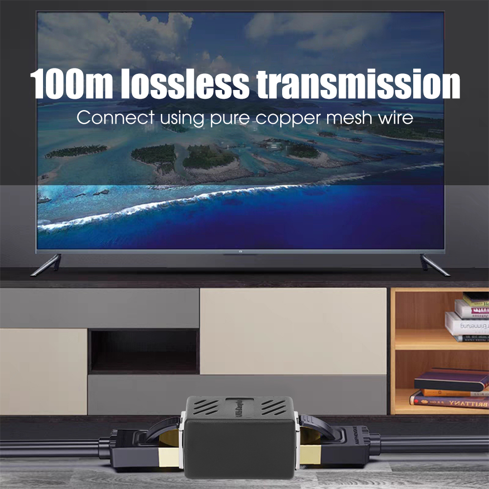 Female To Female RJ45 Ethernet Extender Extension Wire Cord Cable Network Adapters Connector for Internet Coupler Converter