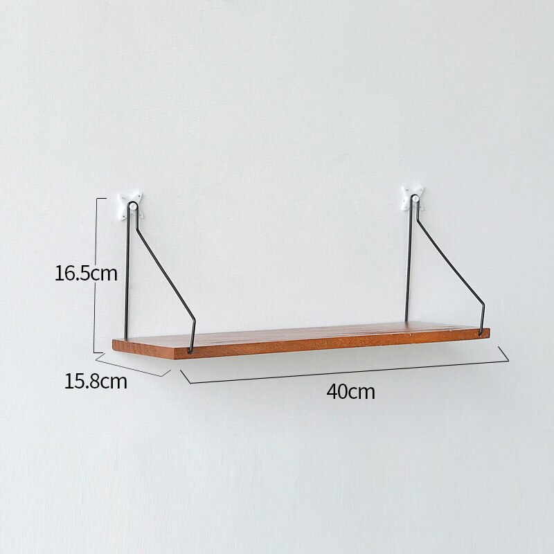 30/40/50cm massivt træ hylde stue væg værelse organisator opbevaring væg stativ væg hylder dekorative: Mørk 40cm