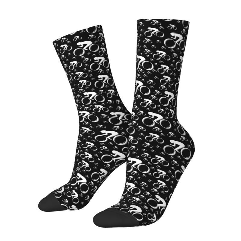 Cycling On The Mountain Bike Dress Socks Men's Women's Warm Cycling Bicycle Cyclist Biking Crew Socks: Blue yellow