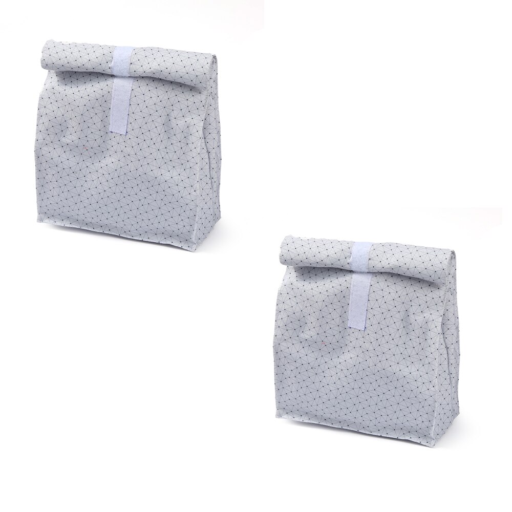 Lunch Bag – Insulated Thermal Tear– Reusable Waterproof Lunch Holder Bags Folds Out Into Placemat - Includes Nifty Utensil Pouch: Gray