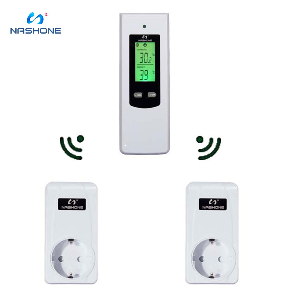 Nashone 110-230V Wireless Heating Thermostat Remote Control Smart Thermostat Temperature Controller EU/US Socket Remote Control