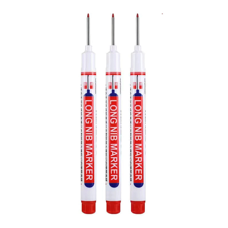 3Pcs/Set 20mm Deep Hole Long Nib Head Markers For Metal Perforating Pen Waterproof Bathroom Woodworking Decoration Multi-Purpose