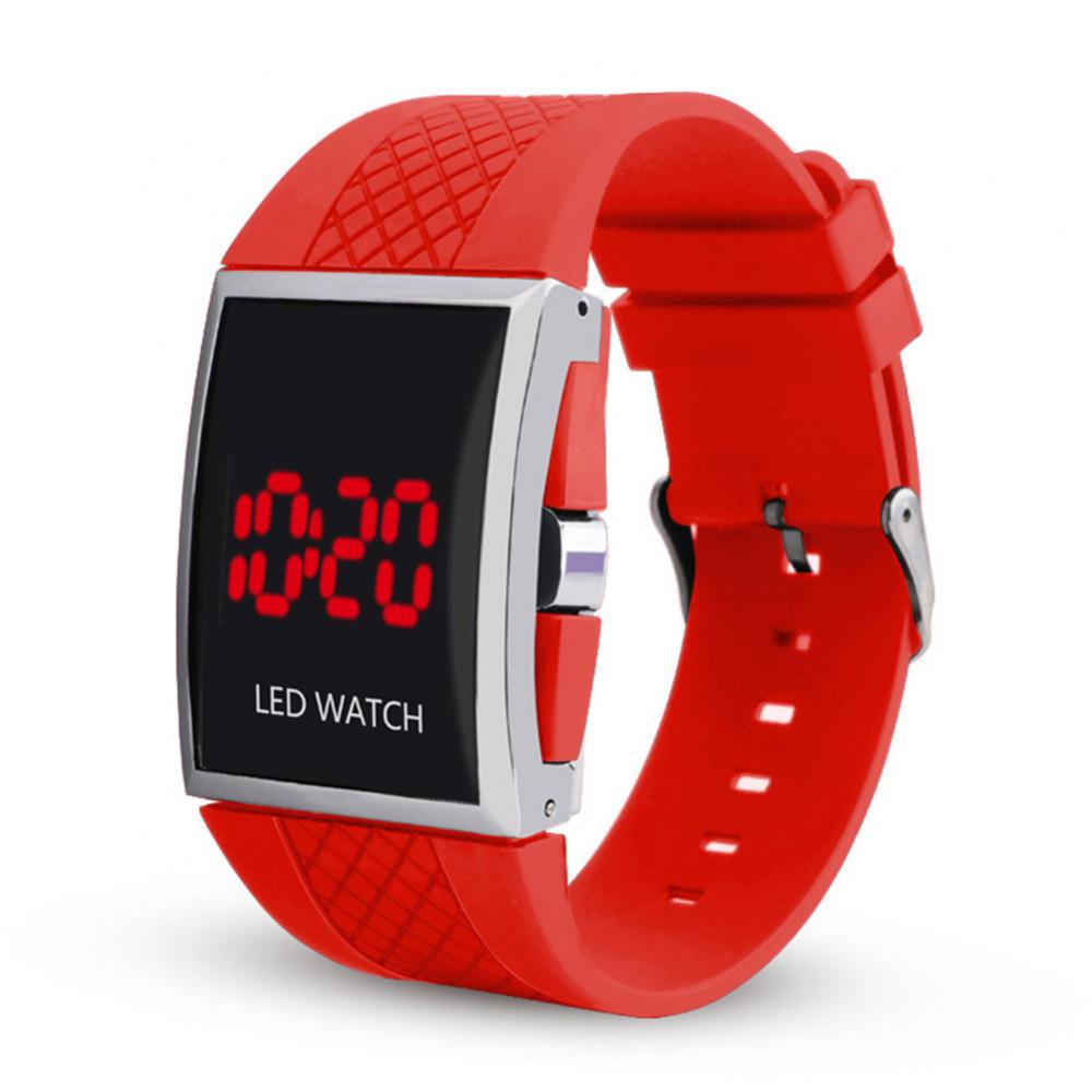 Montre-bracelet électronique LED pour hommes, , Aviation, pilote, compteur de vitesse, sport, voiture, cadran numérique, horloges: Rouge