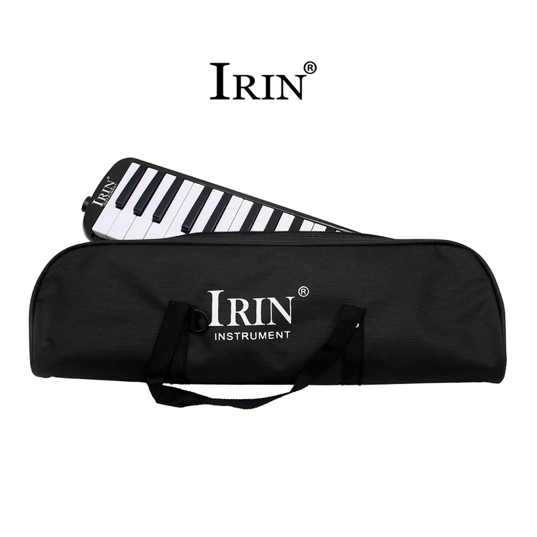 IRIN 32-toetsen mondharmonica Melodica ABS piano met tas Draagbaar mondharmonica voor muziekliefhebbers en beginners Toetsenbordinstrumenten: Black