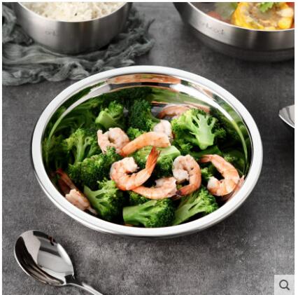 Thick stainless steel plate disc dish plate barbecue plate flat bottom plate shallow dish household dish