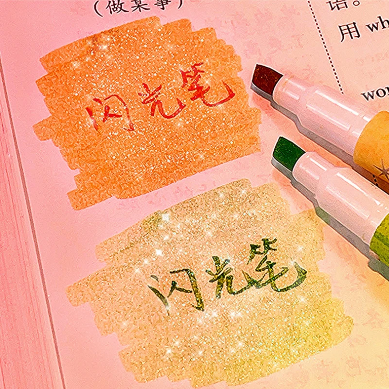 6 unids/set de rotuladores resaltadores brillantes, marcadores resaltadores brillantes, suministros escolares, rotulador de dibujo artístico para estudiantes, papelería