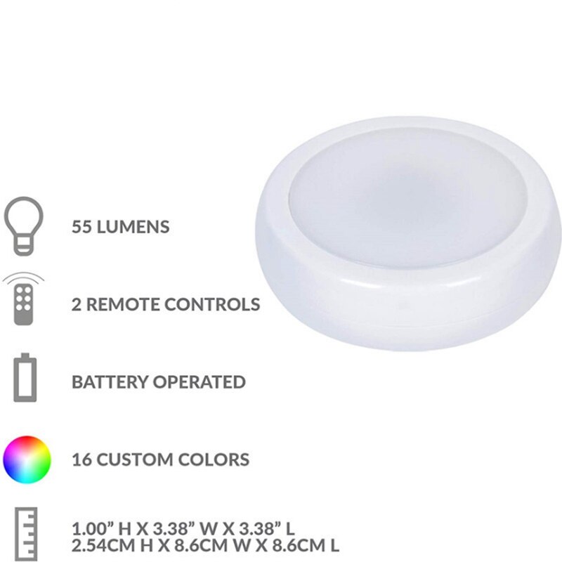 LED Cabinet Light Unlimited Remote Control Garden Light 16 Color Suction Cup Wall Light