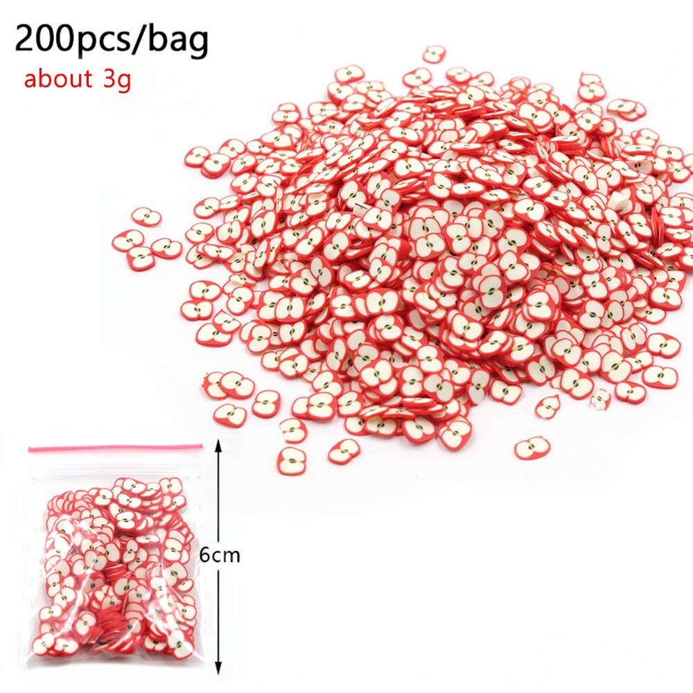 200Pcs Fruit Slices Addition For Slime Supplies Accessories All Topping For Slime Charms Beads Filler Slimes Decoration Kit Toys: I