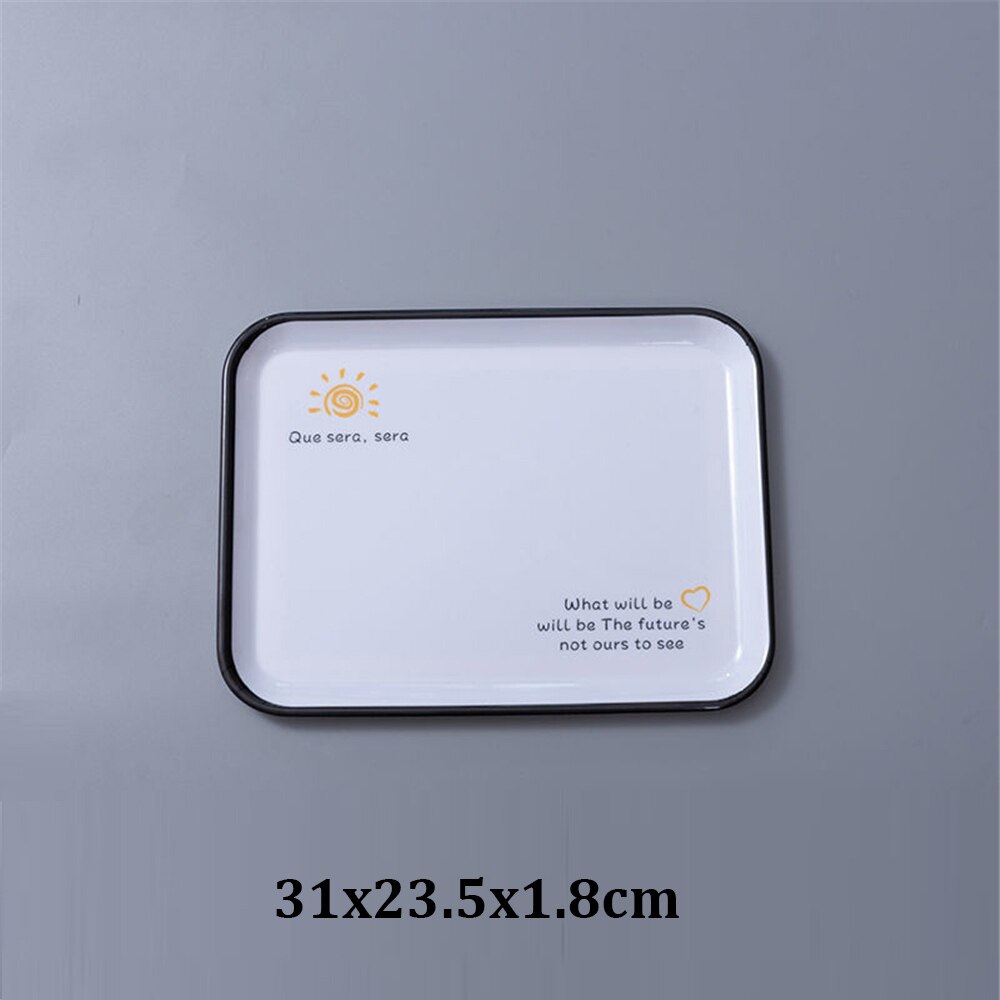 Thee Ontbijt Brood Snack Opslag Trays Plastic Dessert Dienblad Vierkante Accessoires Cosmetica Schotel: Sun31x23.5x1.8cm