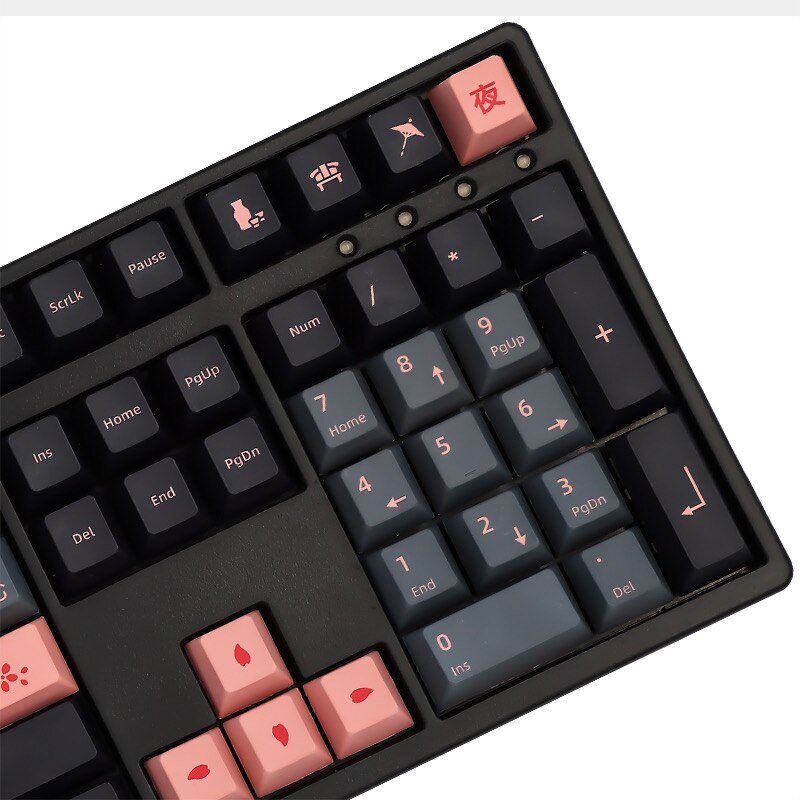 GMK Clone Nightsakura 131 Keys Cherry PBT Dye Sub Keycaps GMK Keys For GMMK Mx Switch Mechanical Keyboard 61/64/68/87/96/980/104