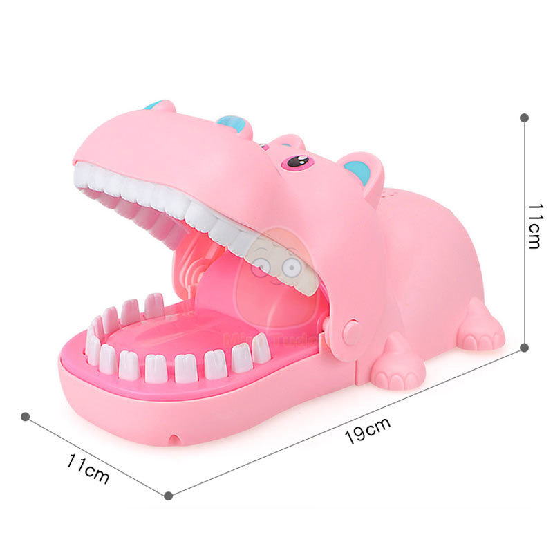 Kid Biting Hand coccodrillo Dinosaur Shark Bite Finger scherzi novità Classic Sound Light Party gioco da tavolo giocattoli per bambini regalo: Big Pink Hippo