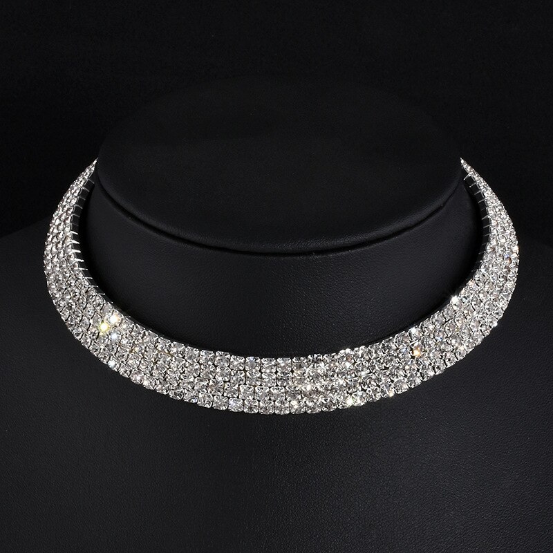 5 Stijlen Strass Choker Kettingen Draaimomenten Kraag Vrouwen Statement Sieraden