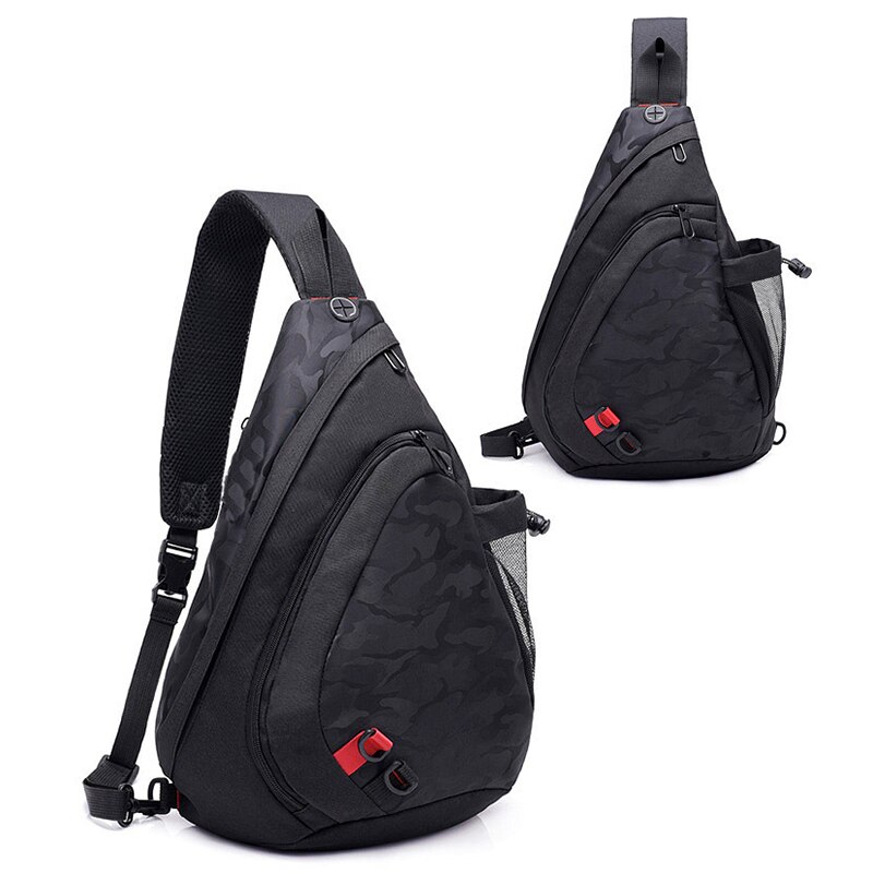 FGGS-Bolso pequeño de camuflaje negro impermeable para hombre, Mochila De chico, bandolera de un solo hombro para hombre