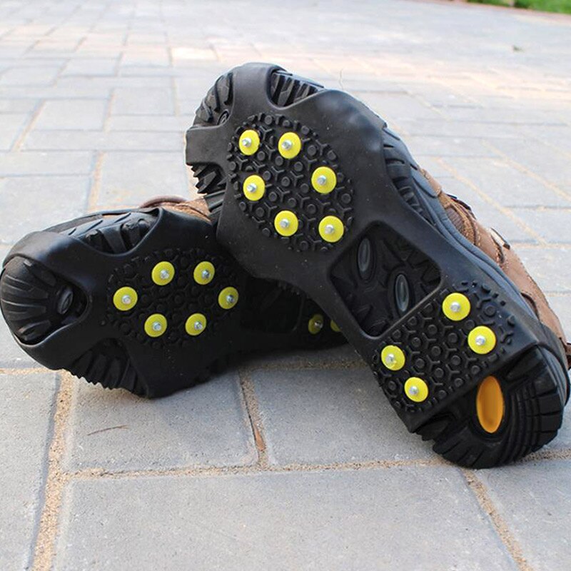 1 paire de poignées de neige glacée taquet sur botte de chaussure pointes en caoutchouc Crampons antidérapants Crampons chaussures extensibles sous