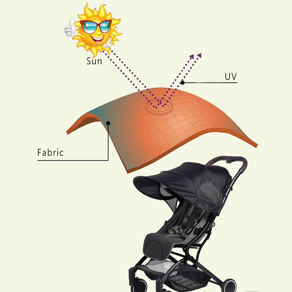 Klapvogn uv-resistent markise universal aftagelig baby solskærm vindtæt tilbehør til klapvogn