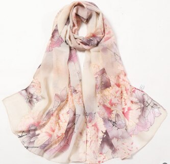 Beach flower print Georgette chiffon scarf silk square hijab cool shawl ladies foulard femme Scarves hair bufanda mujer: 7