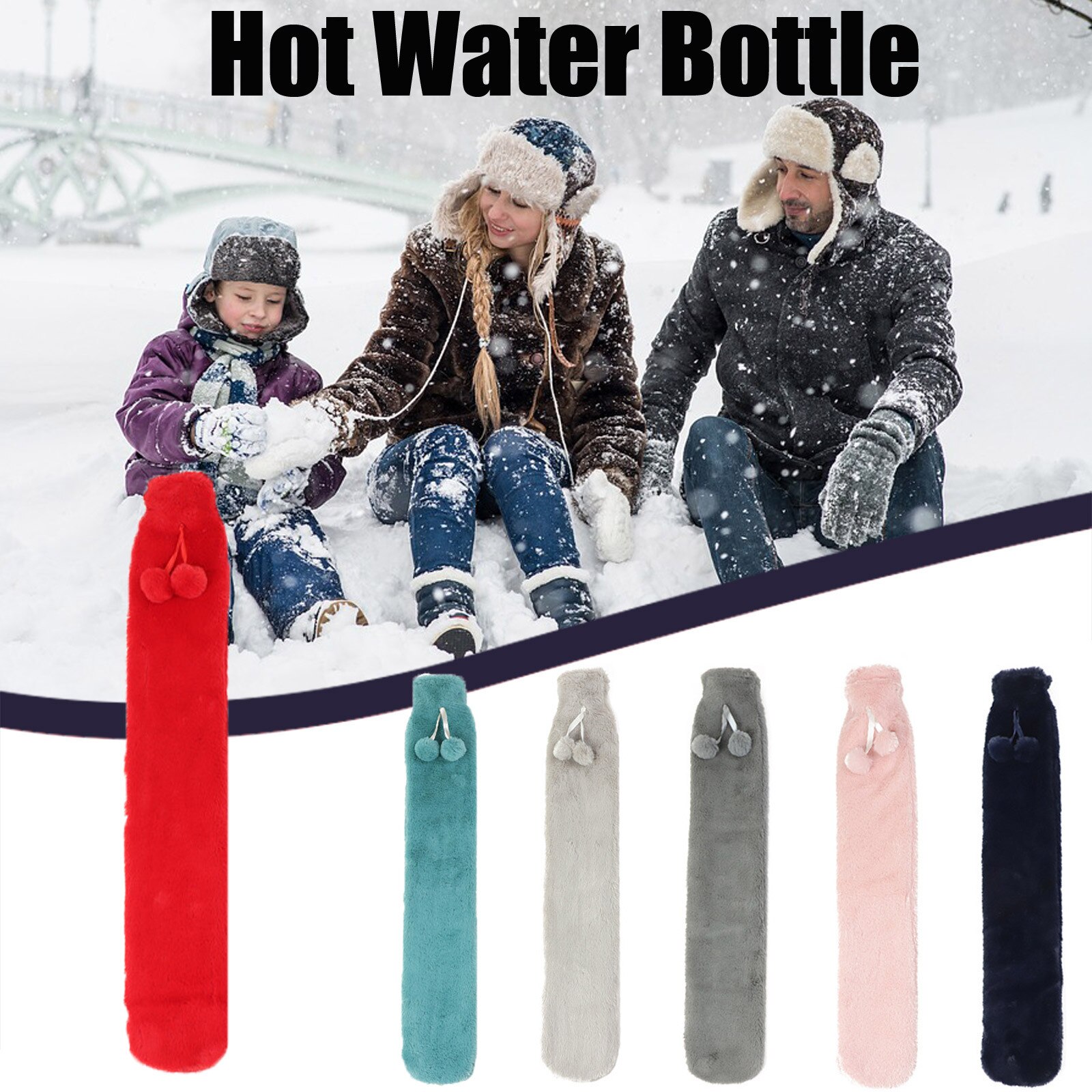 Warm Warm Water Fles Pluche Soft Cover Handwarmer Premium Natuurlijke Warmte 1L Ondersteuning En