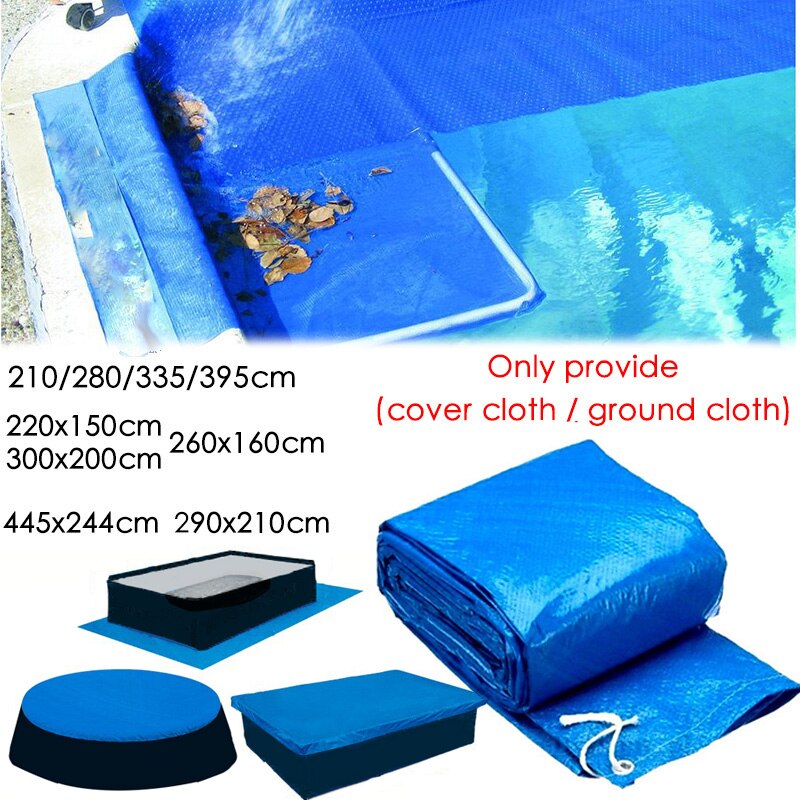 Swimming Pool Cover Waterproof Rainproof Dust Cover Tarpaulin With Wear-resistant Rope Suitable For Square Swimming Pools