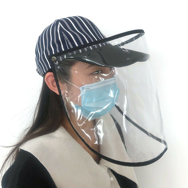 Peaked Hat w/ Protective Clear Shield Outdoor Saliva-proof Dust-proof Sun Visor Cap+Protective Clear Masks Face Shield Outdoor: B5