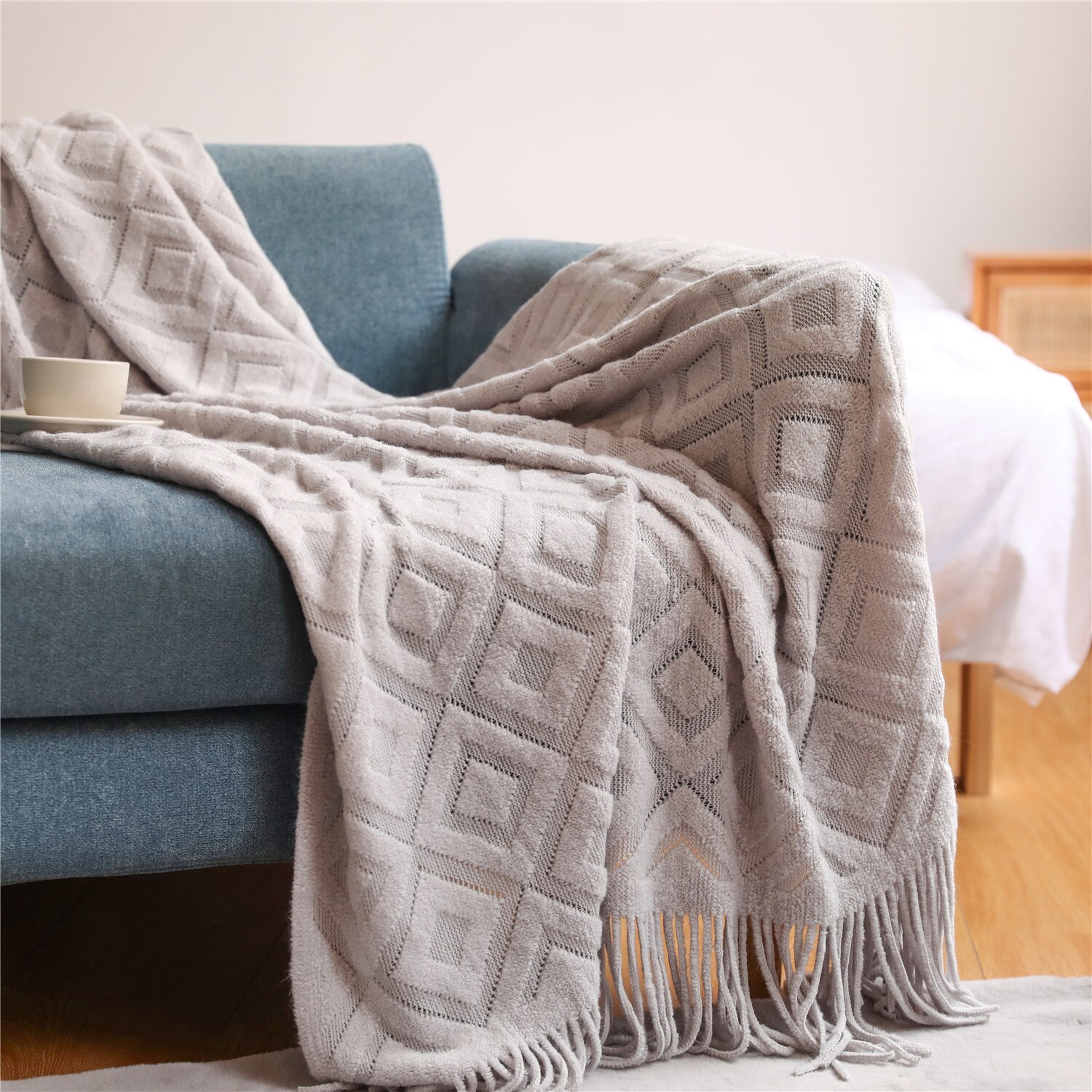 qohoio Gewogen deken blauw 122x183 cm 5 kg stof,gewogen deken voor volwassenen therapie anti angst autisme slapeloosheid stress verlichting